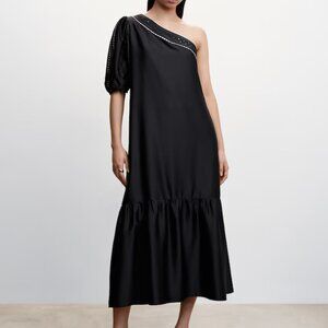 MANGO Asymmetrical satin dress 4